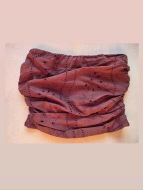 NWT Band of the Free Dark Mauve Cotton Eyelet Boho Smocked Top - Size XS